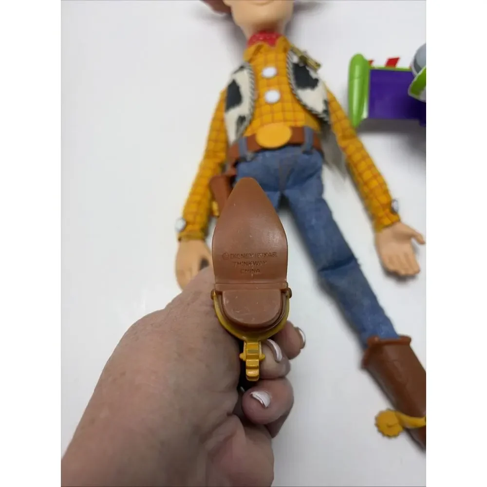 Thinkway Toys Talking Buzz & 1995 Woody Disney Toy Story Pull String Original